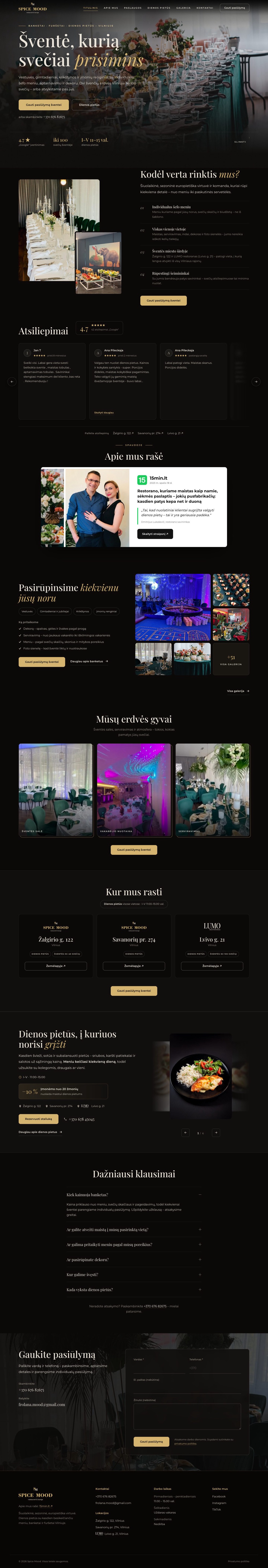Spice Mood svetainė – visas puslapis